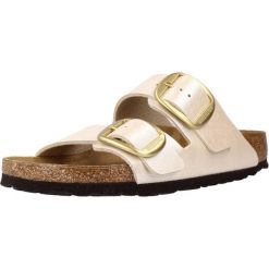 Klapki Birkenstock Arizona Bigbuckle Pearl White Damskie. Białe klapki Birkenstock, bez wzorów, z materiału, bez obcasa. Za 803.00 zł.