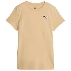 Koszulka fitness damska Puma Better Essentials Tee. Brązowe bluzki Puma, m, bez wzorów, casualowe, bez kołnierzyka, bez ramiączek. W wyprzedaży za 91.65 zł.