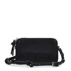 Torebka Desigual. Czarne listonoszki Desigual, bez wzorów, bez dodatków. Za 159.99 zł.