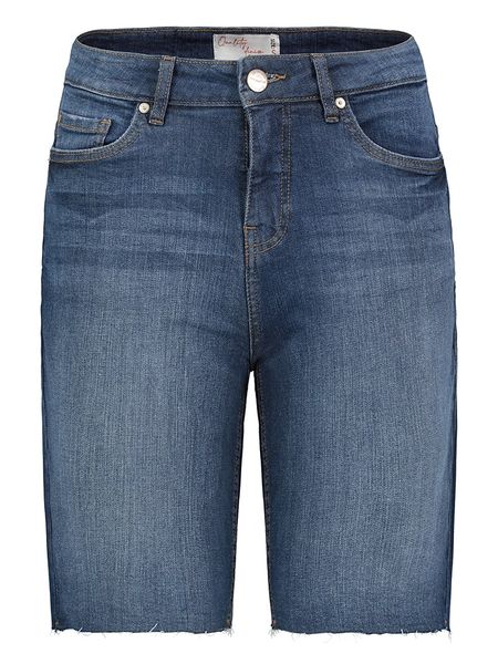 Sublevel Bermudy dżinsowe w kolorze granatowym rozmiar: XS. Niebieskie szorty Sublevel, z aplikacjami, ze skóry, klasyczne, z podwyższonym stanem. Za 48.16 zł.