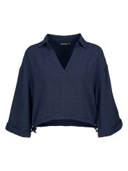 Sublevel Bluzka w kolorze granatowym rozmiar: L/XL. Niebieskie bluzki Sublevel, l, bez wzorów, bez kołnierzyka, bez ramiączek. Za 114.17 zł.