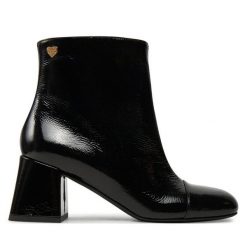 Botki LOVE MOSCHINO. Czarne botki Love Moschino, bez wzorów, bez obcasa, na słupku, bez zapięcia. Za 1,359.00 zł.