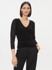 Marella Sweter Moneta 2333660239200 Czarny Regular Fit. Czarne swetry Marella, s, bez wzorów, z wiskozy, bez ramiączek. Za 459.99 zł.