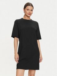 Armani Exchange Sukienka codzienna 6DYA74 YJDGZ 1200 Czarny Regular Fit. Czarne sukienki Armani Exchange, na co dzień, s, bez wzorów, z bawełny, bez kołnierzyka, bez ramiączek, proste. Za 359.99 zł.