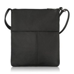 Torebka damska listonoszka ze skóry naturalnej czarna Abruzzo ABR-49-BL. Czarne torby na ramię bez wzorów, ze skóry, na ramię, bez dodatków. Za 115.00 zł.