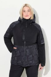 Damskie Kurtka sportowa HYPRAR wodoodporna osłona przeciwśnieżna kaptur. Czarne kurtki narciarskie Ulla Popken, plus size, bez wzorów, z materiału, z kapturem, narciarskie. Za 849.99 zł.