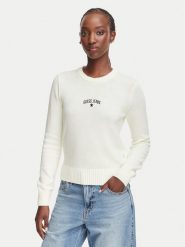 Guess Jeans Sweter W6YR40 Z1074 Kremowy Regular Fit. Białe swetry Guess Jeans, s, z aplikacjami, z bawełny, bez ramiączek. Za 389.99 zł.