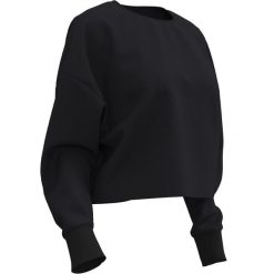 Bluza damska Domyos Gym & Pilates crop. Czarne bluzy DOMYOS, l, bez wzorów, z bawełny, bez kaptura. Za 59.99 zł.