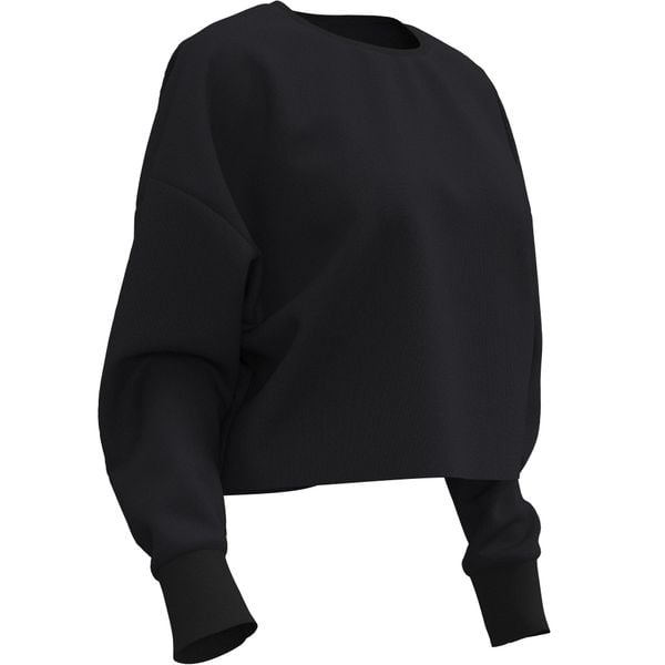 Bluza damska Domyos Gym & Pilates crop. Czarne bluzy DOMYOS, m, bez wzorów, z bawełny, bez kaptura. Za 59.99 zł.
