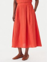 Marella Spódnica trapezowa Biada 2615101082 Czerwony Regular Fit. Czerwone spódnice Marella, bez wzorów, ze lnu, trapezowe. Za 689.99 zł.