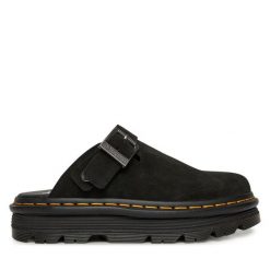 Klapki Dr. Martens. Czarne klapki Dr. Martens, bez wzorów, bez obcasa. Za 569.99 zł.
