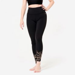 Legginsy do tańca nowoczesnego damskie Starever wysoki stan. Czarne legginsy STAREVER, xl, bez wzorów, z elastanu, z podwyższonym stanem. Za 109.99 zł.