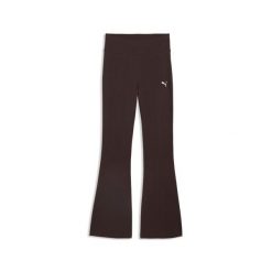 Damskie rozkloszowane legginsy Essentials z wysokim stanem PUMA. Brązowe legginsy Puma, na jesień, l, bez wzorów, z bawełny, z podwyższonym stanem, do biegania. Za 129.00 zł.
