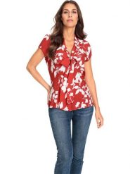 Heine Bluzka w kolorze czerwonym rozmiar: 44. Czerwone bluzki Heine, bez wzorów, bez kołnierzyka, bez ramiączek. Za 60.99 zł.