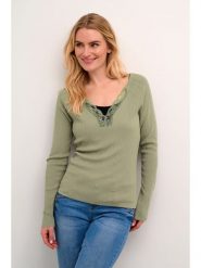 Kaffe Sweter "Maro" w kolorze khaki rozmiar: XXL. Brązowe swetry Kaffe, s, bez wzorów, z koronki, bez ramiączek. Za 88.02 zł.