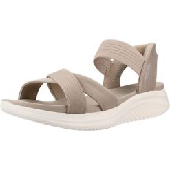 Sandały SKECHERS ULTRA FLEX 3.0 SANDAL NEV Szary. Brązowe sandały Skechers, bez wzorów, z tkaniny, bez obcasa, bez zapięcia. Za 344.99 zł.