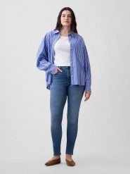 GAP Dżinsy - Skinny fit - w kolorze niebieskim rozmiar: W26. Niebieskie jeansy GAP, bez wzorów, z podwyższonym stanem. Za 96.83 zł.