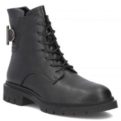 Skórzane botki damskie workery czarne Filippo DBT8018. Czarne botki Filippo, bez wzorów, ze skóry, bez obcasa, bez zapięcia. Za 259.99 zł.
