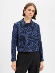 Marc Cain bluza typu blazer Kobiety Materiał dresowy niebieski, 40. Niebieskie bluzy Marc Cain, bez wzorów, z dresówki, bez kaptura. Za 1,999.95 zł.