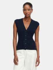 Tommy Hilfiger Kardigan Mid Gg Cable WW0WW50075 Granatowy Regular Fit. Niebieskie kardigany TOMMY HILFIGER, m, bez wzorów, z bawełny. Za 529.99 zł.