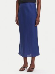 Marella Spódnica midi Desio 2515101032 Niebieski Regular Fit. Niebieskie spódnice Marella, bez wzorów, ze lnu, midi. Za 499.99 zł.