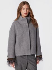 Peserico Płaszcz wełniany E21360D00A Szary Regular Fit. Szare płaszcze PESERICO, na zimę, bez wzorów, z wełny, bez kaptura. Za 4,119.00 zł.