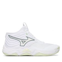 Buty halowe Mizuno. Białe obuwie sportowe Mizuno, bez zapięcia, mizuno wave. Za 729.99 zł.