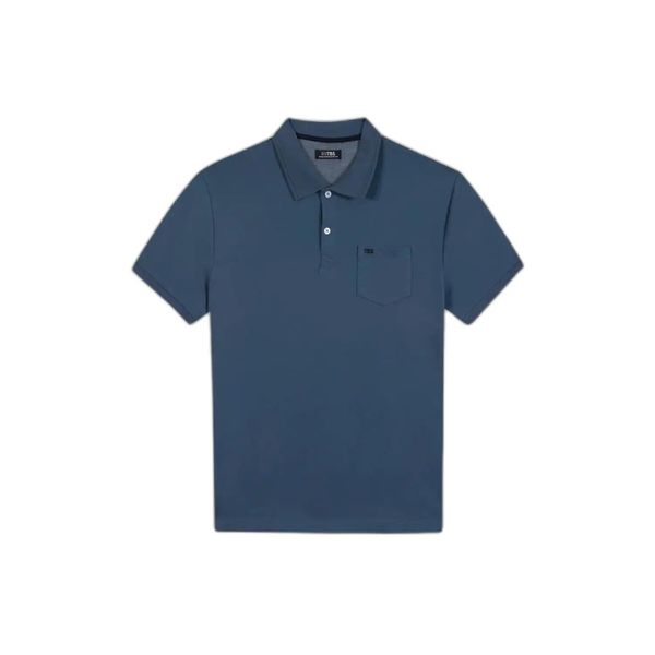 Polo TBS Timao. Niebieskie koszulki polo Tbs, l, bez wzorów, z bawełny, bez kołnierzyka, bez ramiączek. Za 250.00 zł.
