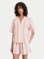 Tommy Hilfiger Piżama UW0UW06329 Kremowy Regular Fit. Białe piżamy TOMMY HILFIGER, bez wzorów, z bawełny, bez ramiączek. Za 329.99 zł.