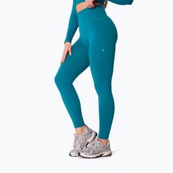Legginsy treningowe damskie Carpatree Dopamine Buzz Seamless. Niebieskie legginsy sportowe Carpatree, m, bez wzorów, z elastanu, na fitness i siłownię. Za 229.99 zł.