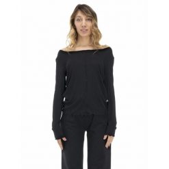 Koszulka na co dzień na siłownię. Czarne bluzki LEONE 1947 APPAREL, bez wzorów, sportowe, bez kołnierzyka, bez ramiączek. Za 109.46 zł.