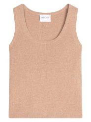 Perfect Cashmere Kaszmirowy top "Vanesia" w kolorze karmelowym rozmiar: XXL. Brązowe topy Perfect Cashmere, xxl, bez wzorów, z kaszmiru, bez kołnierzyka, bez ramiączek. Za 257.92 zł.