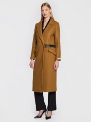 Ted Baker Płaszcz wełniany Frejia 264208 Brązowy Regular Fit. Brązowe płaszcze Ted Baker, na zimę, bez wzorów, z wełny, bez kaptura. Za 1,949.00 zł.