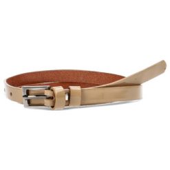 Beżowy Elegancki Pasek Damski Armodo. Brązowe paski Armodo, bez wzorów, z jeansu, eleganckie. Za 62.99 zł.