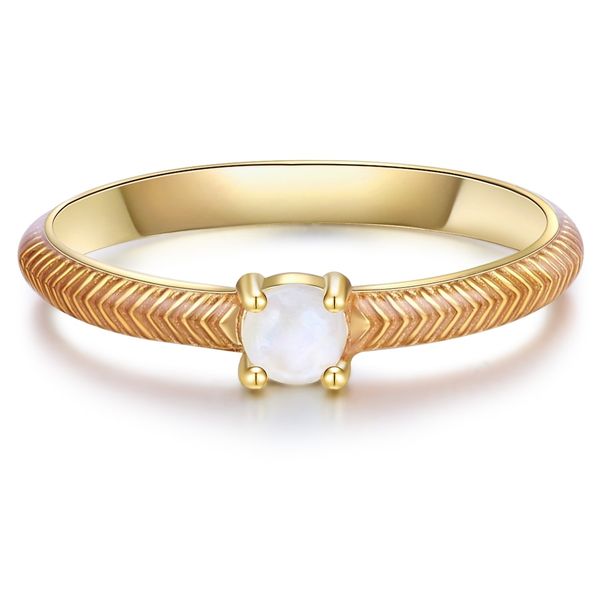 Glanzstücke München Srebrny pierścionek srebro wysokiej próby Kamień księżycowy żółte złoto Pierścionki 1 ct Damski. Szare pierścionki Glanzstücke München, z kamieniem księżycowym, srebrne. Za 139.99 zł.