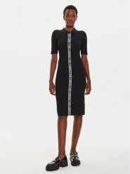 KARL LAGERFELD Sukienka dzianinowa 246W1320 Czarny Slim Fit. Czarne sukienki KARL LAGERFELD, s, bez wzorów, z dzianiny, bez kołnierzyka, bez ramiączek. Za 839.99 zł.