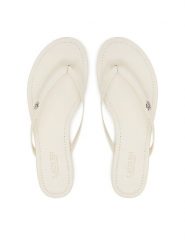 LAUREN RALPH LAUREN Japonki Raquel 802953931009 Biały. Białe klapki Lauren Ralph Lauren, bez wzorów, ze skóry, bez obcasa. Za 299.99 zł.