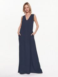 Fabiana Filippi Sukienka letnia ABD273W223 Granatowy Regular Fit. Niebieskie sukienki Fabiana Filippi, na lato, bez wzorów, z wiskozy, bez kołnierzyka, bez ramiączek. Za 2,129.00 zł.