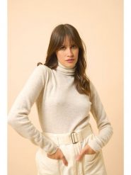 Just Cashmere Kaszmirowy sweter "Ava" w kolorze beżowym rozmiar: XL. Brązowe golfy Just Cashmere, xl, bez wzorów, z kaszmiru, bez ramiączek. Za 268.55 zł.