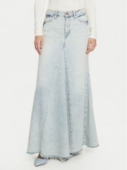 Guess Spódnica jeansowa W5RD95 D5LQ1 Błękitny Regular Fit. Niebieskie spódnice Guess, z aplikacjami, z jeansu. Za 429.99 zł.