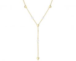 Złoty naszyjnik z perłami - serca. Żółte naszyjniki Apart, złote. Za 1,569.00 zł.