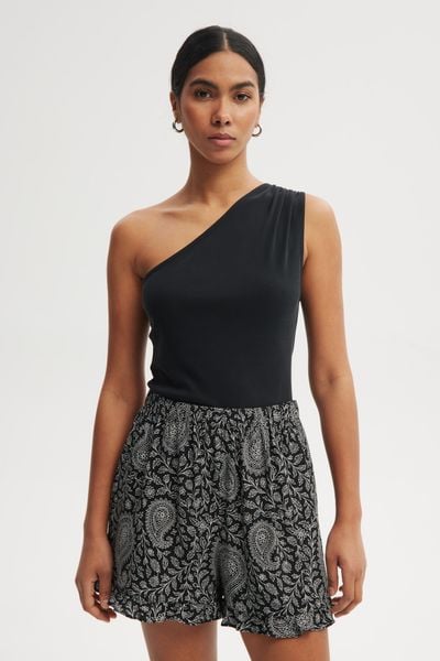 SPODENKI HELENA CZARNO-BIAŁE One size - Flawless. Czarne szorty Flawless, bez wzorów, z wiskozy, eleganckie. Za 175.20 zł.