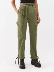 Pinko Spodnie materiałowe 101786 A15L Zielony Regular Fit. Zielone spodnie materiałowe Pinko, l, bez wzorów, z bawełny. Za 539.99 zł.