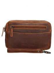 HIDE & STITCHES Skórzana kopertówka w kolorze jasnobrązowym - 22 x 14 x 4 cm rozmiar: onesize. Brązowe kopertówki HIDE & STITCHES, bez wzorów, bez dodatków. Za 117.99 zł.