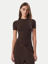 Guess T-Shirt O6BM13 K5058 Brązowy Slim Fit. Brązowe t-shirty Guess, s, z aplikacjami, z lyocellu, bez kołnierzyka, bez ramiączek. Za 154.99 zł.