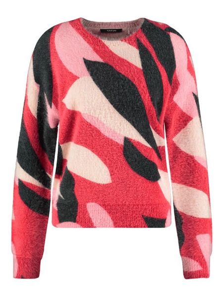 TAIFUN Sweter w kolorze czerwono-czarnym rozmiar: 42. Czerwone swetry Taifun, bez wzorów, bez ramiączek. Za 196.70 zł.