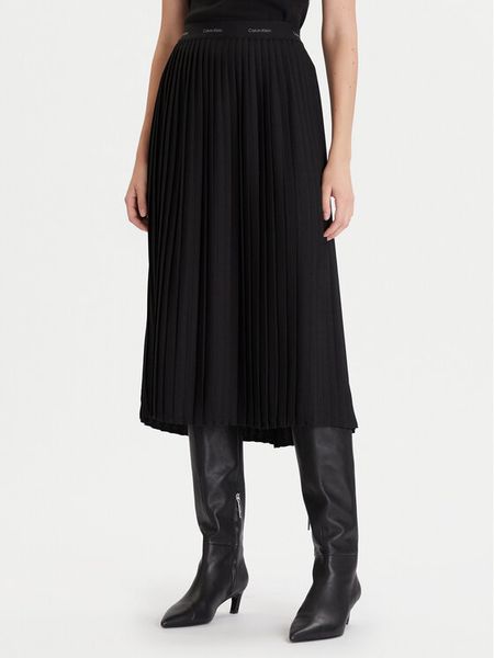 Calvin Klein Spódnica plisowana LV044D632G Czarny Regular Fit. Czarne spódnice Calvin Klein, xxs, bez wzorów, z syntetyku, plisowane. Za 339.99 zł.