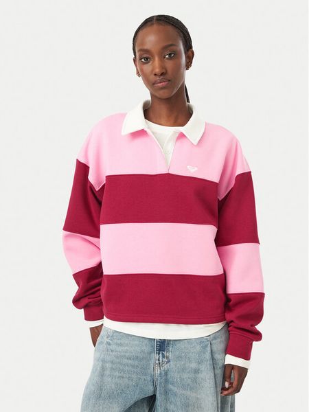 Roxy Bluza Lineup ERJFT05113 Różowy Oversize. Czerwone bluzy Roxy, xl, bez wzorów, z bawełny, bez kaptura. Za 269.99 zł.