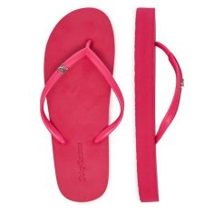 Japonki Juicy Couture. Czerwone klapki Juicy Couture, bez wzorów, bez obcasa. Za 69.99 zł.