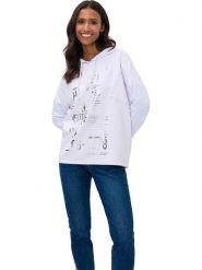 Heine Bluza w kolorze białym rozmiar: 42. Białe bluzy Heine, bez wzorów, z kapturem. Za 63.95 zł.